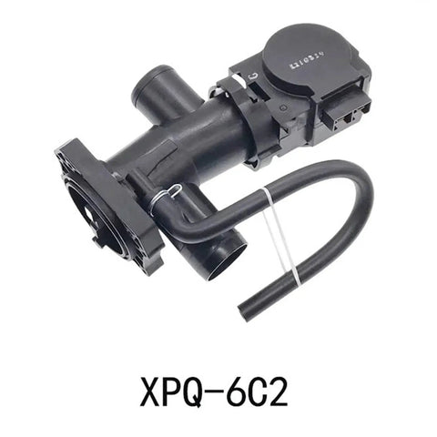 XPQ-6C2 Washer Drain Pump Motor Replacement Kit for Front Load Laundry, black plastic drain valve assembly
