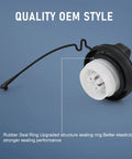 Gas Cap Replacement 77300-06040 fits Toyota Scion and Lexus, showing rubber seal ring and quality OEM style on blue background