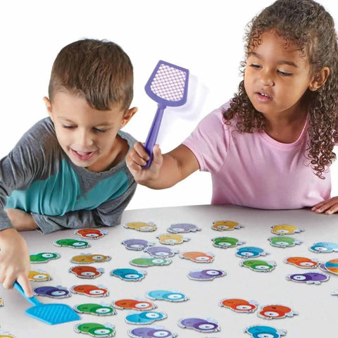 Kids playing with Mathswatters Addition And Subtraction Game For Kids With Flash Cards Fast Paced Math Fun Builds Numbers Fluency
