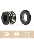 Two Pack Mechanical Seal Kit For Water Pumps, 17mm Inner Diameter And 33mm Outer Diameter Rubber Shaft Seals, Replacement Kit For 0.7 Inch Shaft Pumps, High Temp, Durable Pump Seal Set That Holds Up. Two black pump seals shown