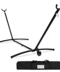 Heavy Duty 9 Foot Steel Hammock Stand With Built In Wheel For Easy Mobility Carrying Case Weather Resistant Finish And 450 Pound Capacity