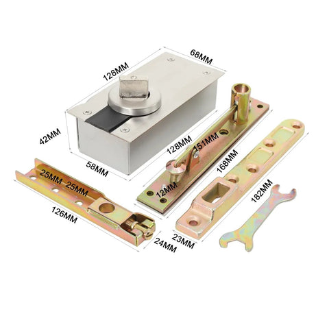 Heavy Duty Door Pivot Hinges For Wood Doors And Hidden Bookcases, Cozyel 360 Degree Rotary Up And Down Install, kit displayed