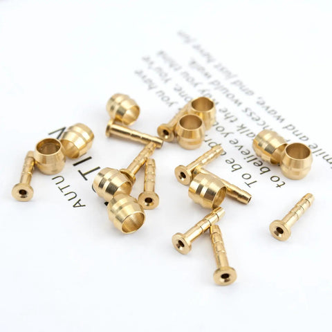 10 Pack Brass Disc Brake Hose Olive Inserts And Barbs Set For Hydraulic Disc Brakes, Pro Grade, Rust Resistant for BH59