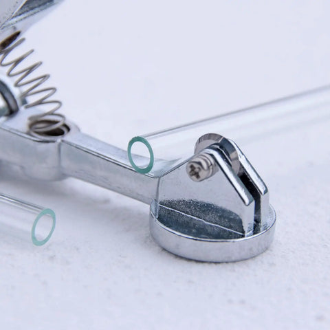 Close-up of Pro Grade Glass Tubing Cutter With Tungsten Carbide Cutting Wheel for precise glass tube cutting