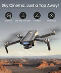 HS360S Foldable GPS Drone With 4K UHD Camera flying over desert landscape, showcasing portability and 4K UHD camera quality.