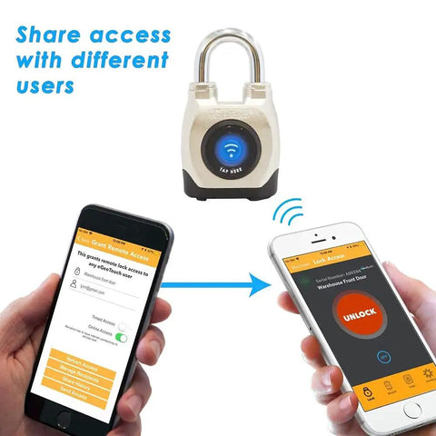 4th Gen Outdoor Heavy Duty Beefed Up Smart Padlock Weatherproof Rugged Design For Commercial Use With Bluetooth And NFC Connectivity Ideal For Gates Storage Rooms Warehouses And Lockers Durable Metal Housing 2 Pack with smartphone app