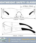 Kickass Clear Safety Glasses Built Solid With Antifog Lenses And Comfortable Fit For Hardworking Crews And Daily Grind Bulk Pack Ansi Certified Protective Eyewear For The Job Site Hustle, lightweight design with clear lenses and black temples.