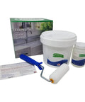 Pour On Tub And Tile Reglazing Kit For Sinks And Tubs with Ekopel 2K enamel, roller, scooper, and instructions, DIY Bathroom Remodel