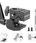 NEEWER Super Clamp with 5/8-inch Stud, black metal camera/lighting mounting clamp with spring lock for pipes or surfaces