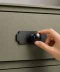 Level Up Your Home Game With These Slick Matte Black Cabinet Knobs Featuring A Heavy Duty Decorative Backplate, 1.2 inch handle.