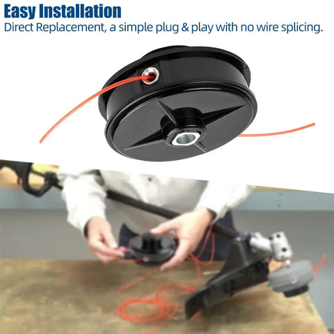 Trimmer Head Replacement For Echo Echomatic SRM210 SRM225 SRM230 SRM235 SRM2100 Straight Shaft Trimmers 21560070 Weed Wacker Head Durable ABS PVC Construction Easy Install And Reliable Performance shown during installation