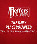 Jeffers Pet Equine Livestock logo on a solid red background.