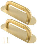 Gold Stainless Steel Barn Door Handle Pull Plates Set Of 2 With Mounting Screws For Sliding Doors And Kitchen Cabinets