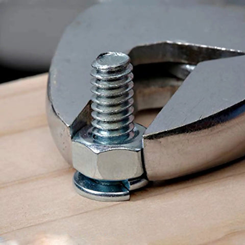 Close-up of Five Pack M12 Hex Nuts With 1.0mm Pitch In Stainless Steel 304 Fine Thread being tightened onto a bolt