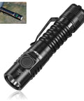 Super Bright High Lumen EDC Flashlight With 90 CRI LED 1200 Lumens Rechargeable Magnetic Tail 6 Modes IP68 Waterproof Compact Pocket Light For Camping Hiking Dog Walking Black 5000K