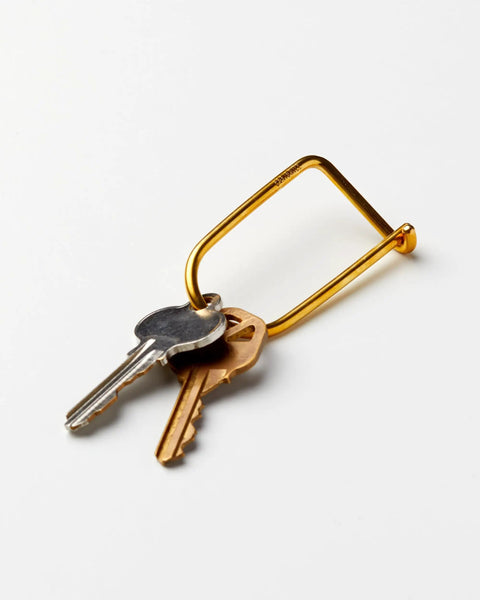 Wilson Brass Keyring With 2 Inch Carabiner Clip Minimalist Key Organizer holding metal keys