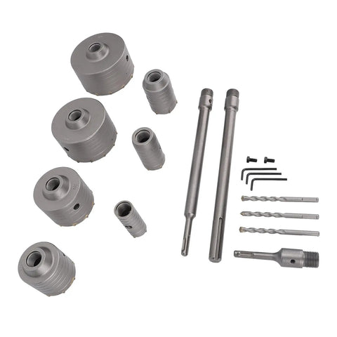 YOUTHINK Pro Grade 20 PCS Concrete Hole Saw Kit With Sds Plus Drill Bits And Tungsten Steel Alloy For Brick Wall Hvac Plumbing Jobs That Are Tough, 20-piece set