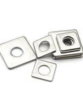 304 Stainless Steel Square Flat Washers Set M3 To M20 For Fasteners And Curtain Wall Installations, Heavy-Duty, Corrosion-Resistant Hardware, Durable Multi Size Pack Includes 20 Pieces Of M4x10x1mm square washers