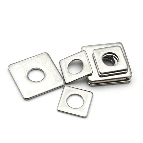 304 Stainless Steel Square Flat Washers Set M3 To M20 For Fasteners And Curtain Wall Installations, Heavy-Duty, Corrosion-Resistant Hardware, Durable Multi Size Pack Includes 20 Pieces Of M4x10x1mm square washers