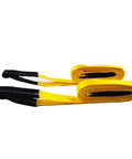 Two yellow Six Pack 1 Inch By 8 Foot Heavy Duty Lifting Slings Web Straps With Two Reinforced Loops 5000 Lb Break Strength