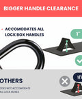 Image showing Rock Solid Over The Door Lock Box Bracket with 1 inch hook accommodating all lock box handles for easy access.