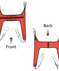 Super Soft Patient Lift Sling For Shower And Bathroom Use Includes Medical Transfer Toileting Support With Divided U Design viewed from front and back.