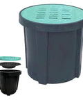 Underground Rain Water Catch Basin With Grate Lid, 25 In 29 In Sump Pump Basin For Yard Landscaping And Backyards, Durable 0.2 Inch Polyethylene Tank With Debris Basket