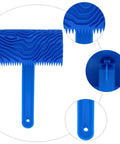 Killer Rubber Wood Graining Paint Roller For Real Deal Faux Finish Wall Texture Job With Extra Long Handle, blue rubber construction.