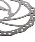 Close-up of Beefy Stainless 160mm Disc Brake Rotor for Shimano and SRAM, Heavy Duty MTB Bike Rotor in stainless steel
