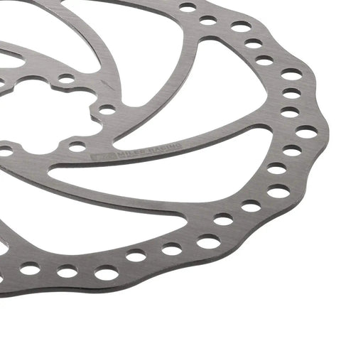 Close-up of Beefy Stainless 160mm Disc Brake Rotor for Shimano and SRAM, Heavy Duty MTB Bike Rotor in stainless steel