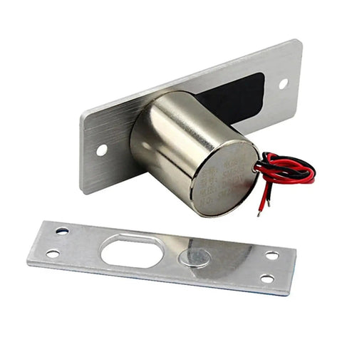 Heavy Duty Waterproof Electronic Drop Bolt Door Lock Featuring Foolproof Dc 12V Induction Auto Deadbolt with metallic casing and wires.
