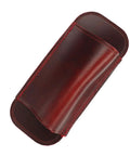 Multifunctional Crazy Horse Leather Knife Sheath With Hands Free Waist Bag in wine red, top view of leather texture and stitching.