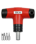 Garosa T Handle Preset Torque Wrench Pro Slip Click Tool For Electrical Repair Workshop Stainless Steel with 5Nm hex shaft and bits.