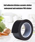 Seamless Self Adhesive Shower Sink Caulk Strip Tape Sealing Solution For Bathroom Tub And Tile Waterproof Joint Protection Keeps Moisture Out on a kitchen counter with vegetables.