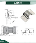 304 Stainless Steel Concealed Positionable Torque Gate Hinge 0.35N.m 1Pcs For Exterior Gates Hidden Mount Adjustable Torque