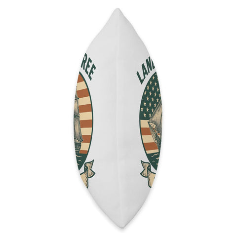 Side view of Patriotic Throw Pillow With Retro Sailboat And US Flag Design Dope Red White And Blue Decor For Couch Or Bed Perfect 4th Of July Accent Home And Patio Vibe For Independence Day
