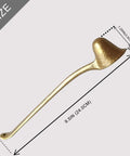 Long Handled Cast Iron Candle Snuffer Extinguisher Tool For Safe Flame Control And Old School Rustic Vibe 9.8 Inch Reach Candle Care Accessory That Doubles As A Nostalgia Packed Home Decor Gadget displayed against gray background with size dimensions 9.5in x 1.25in labeled