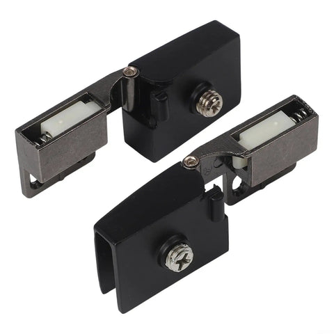 Self Closing Glass Door Hinge For 3 To 5 Mm Frameless Panels No Drill Installation Clamp Zinc Alloy Automatic Closing Hardware Black