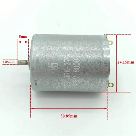 Pro Tier 24mm Electric Motor Delivering Smooth Low Noise Torque With Rock Solid Dust Resistant Housing For Continuous All Day Grind 3V To 12V Up To 12500 Rpm In Hobby Or Shop Builds, showing dimensions and silver casing.