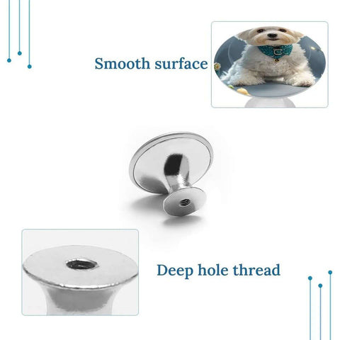 2 Pack Lovely Maltese Dog Cabinet Knobs Round Drawer Pulls Stainless Steel Hardware with smooth surface and deep hole thread