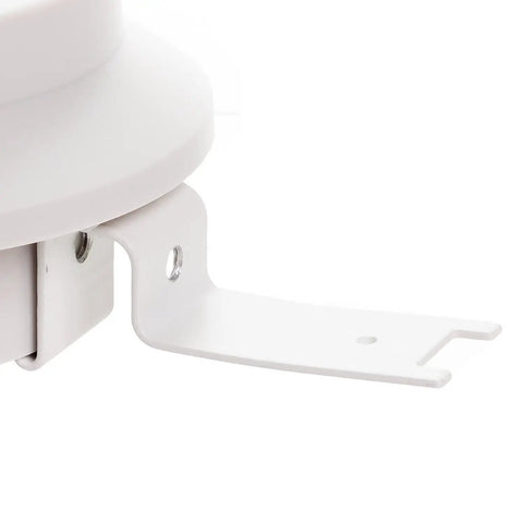 Close-up of White Solar Gutter Light With LED, No Wiring Needed, Auto On In Darkness, featuring mounting bracket and weatherproof design.
