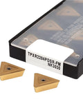 Top Tier Indexable Carbide Lathe Tool Kit Set 10Pcs TPXR2204PDSR-FM NK3030 includes two milling cutter blades in a case.