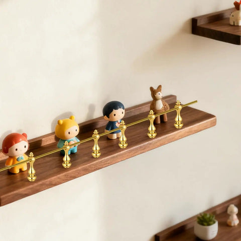 Rock Solid Eight Piece Brass Gallery Rails Kit Featuring Heavy Duty Metal Spindle Connectors And Exact Screw Matchups Perfect For Sprucing Up Kitchen Cabinets Display Shelving And Creating A Slick Modern Look At Home