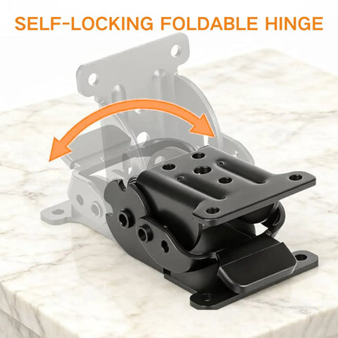 4 Pack Heavy Duty Folding Brackets Rock Solid Self Locking Extension Supports With Mounting Hardware For Table Bed And Workbench Legs Beefy Cold Rolled Steel Black self-locking hinge on marble surface