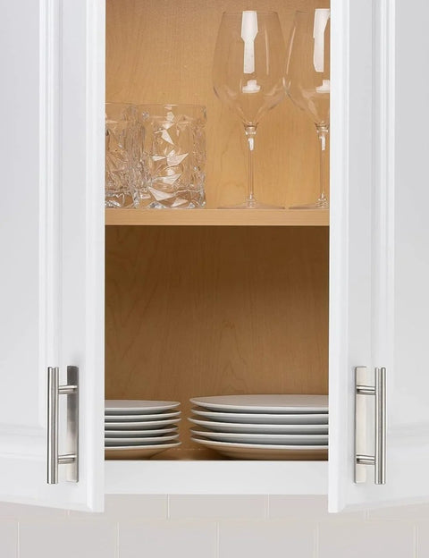 Two Pack Self Adhesive Drawer Handles Made From Corrosion Resistant Aluminum Alloy No Drilling Required Cabinet Pulls on white cabinet