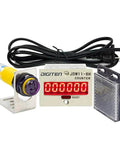 Six Digit Digital LED Traffic Counter With Photoelectric Sensor And Reflector For Conveyor Belts, Plug And Play Auto Count Up To 999999