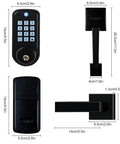 Keyless Entry Door Lock With Handle And Smart Deadbolt, Keypad Front Door Lock Set, Auto Lock After 10 To 99 Seconds, dimensions view