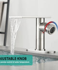Brushed Nickel Vessel Sink Faucet With Single Hole Easy Install Hot And Cold Basin Mixer Single Handle Vanity Faucet with adjustable knob