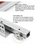 Close-up of positioning pin on Heavy Duty Side Mounted Ball Bearing Drawer Slides for adjustable height installation.