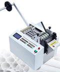 Automatic Microcomputer Heat Shrink Tube Cutter Machine Offering 0.1 Mm Precision Pipe Cutting With Fully Automated 500 Watt Technology For Efficient And Accurate Shrink Sleeve Processing In Compact Design, showcasing LCD controls.